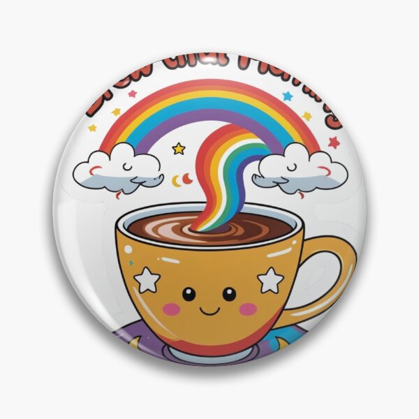 Item preview, Brew-tiful Morning - Cute Rainbow Coffee Design designed and sold by Spicex2.