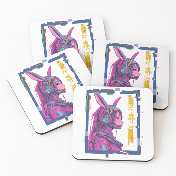 Item preview, Neon Pastel Cyberpunk Bunny Girl designed and sold by RockFireMerch.