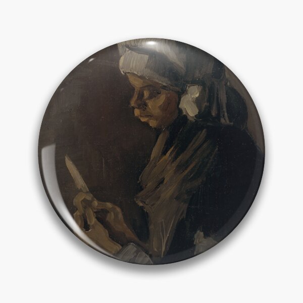 Item preview, The Potato Peeler (reverse: Self-Portrait with a Straw Hat) Vincent van Gogh Dutch 1885 designed and sold by KWZCreates.