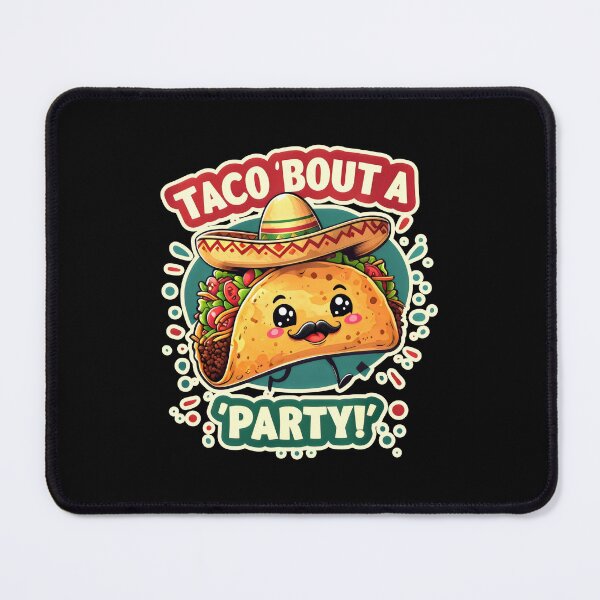 Item preview, TACO 'BOUT A PARTY Smiling Taco With Sombrero And Ingredients designed and sold by SplashTastic.