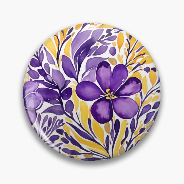 Item preview, Purple and yellow floral pattern in watercolor designed and sold by RishabhArts1.