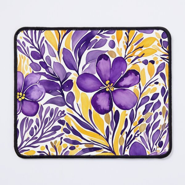 Item preview, Purple and yellow floral pattern in watercolor designed and sold by RishabhArts1.
