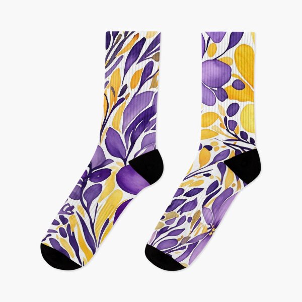 Item preview, Purple and yellow floral pattern in watercolor designed and sold by RishabhArts1.