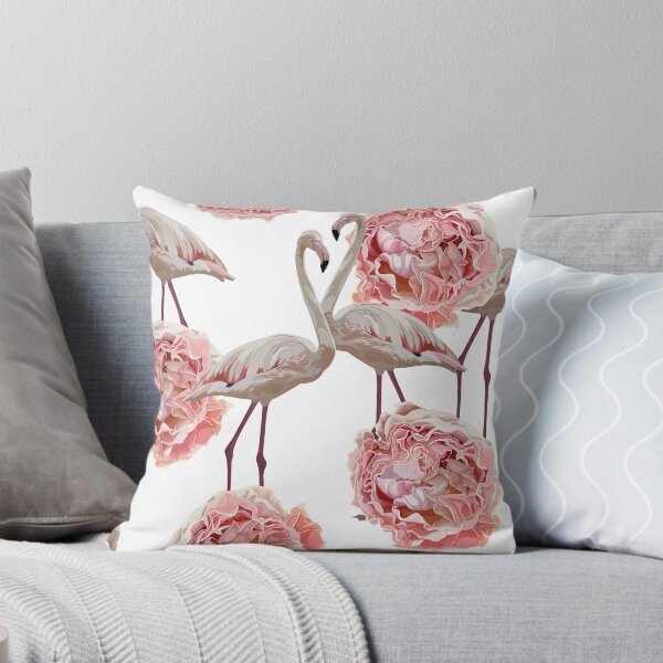 Item preview, Seamless pattern with flamingos and pink garden roses. designed and sold by MatyKotiv.