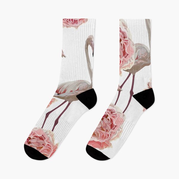 Item preview, Seamless pattern with flamingos and pink garden roses. designed and sold by MatyKotiv.