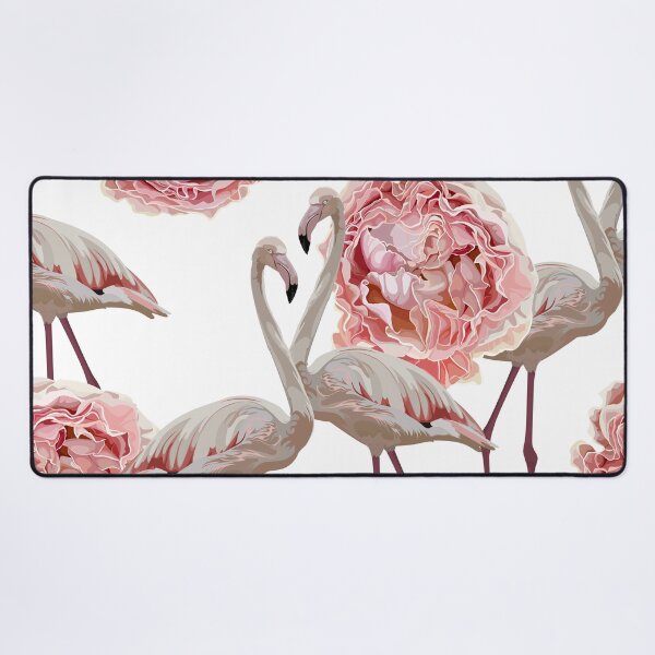 Item preview, Seamless pattern with flamingos and pink garden roses. designed and sold by MatyKotiv.