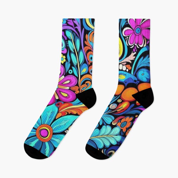 Item preview, Groovy Psychedelic Hippy Trippy Blue Purple Flowers  designed and sold by GrinGalore.