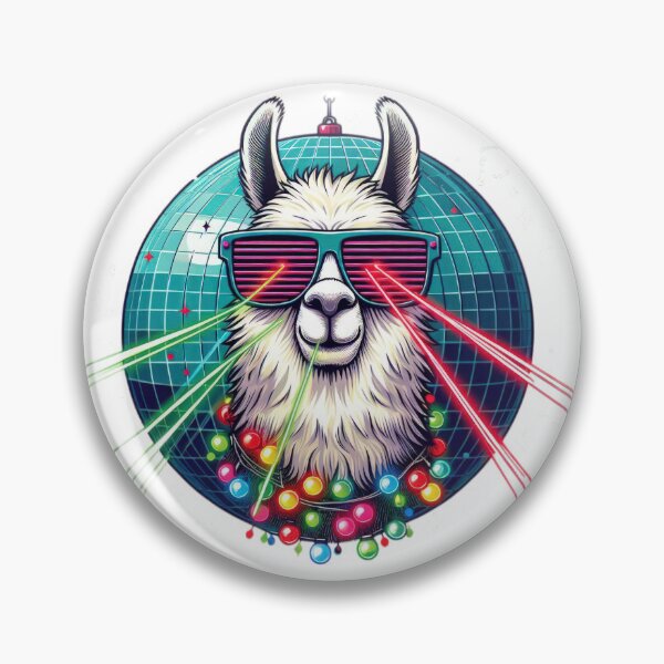 Artikelvorschau, Weihnachten lustige Tiere Lama mit Disco -Ball und Sonnenbrille, Weihnachtslama, Weihnachtsfisch, saisonale Freude, Neujahrsvibes entworfen und verkauft von Expressions-Sel.