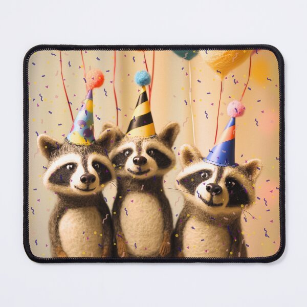 Item preview, Felted Raccoon Party Design designed and sold by TringTringCards.