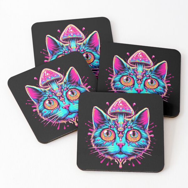 Item preview, psychedelic cat designed and sold by vecturno.