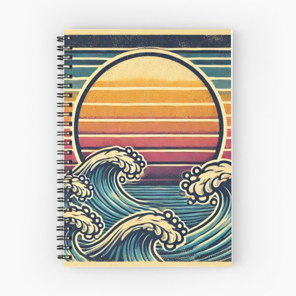 Item preview, Retro Sunset Ocean Waves – Vintage Surf Art designed and sold by anymoor.
