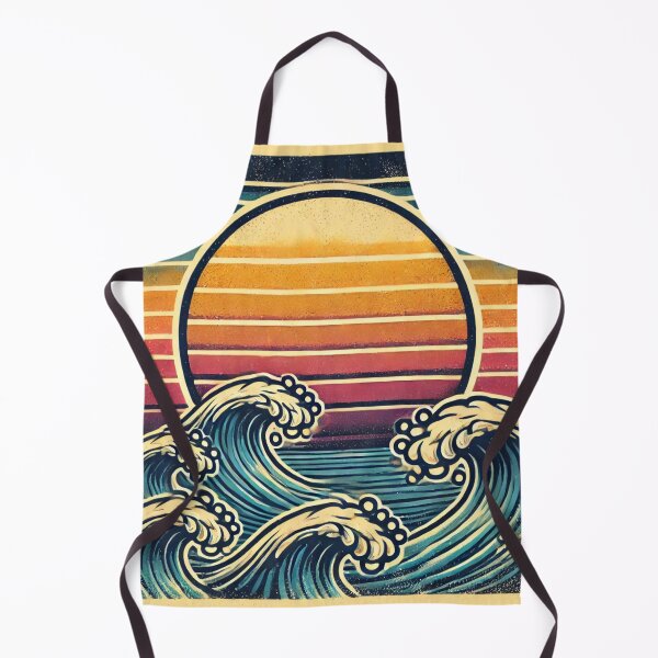 Item preview, Retro Sunset Ocean Waves – Vintage Surf Art designed and sold by anymoor.