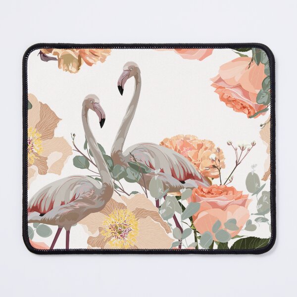 Item preview,  Seamless pattern with flamingos and creamy garden flowers and eucalyptus.  designed and sold by MatyKotiv.