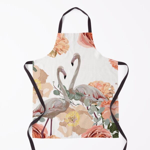 Item preview, Seamless pattern with flamingos and creamy garden flowers and eucalyptus. designed and sold by MatyKotiv.