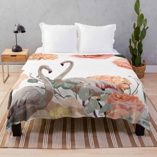 Item preview,  Seamless pattern with flamingos and creamy garden flowers and eucalyptus.  designed and sold by MatyKotiv.