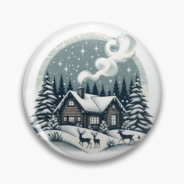 Artikelvorschau, Weihnachtsschwarz -Weiß -Winterlandschaft mit Hirsch, Weihnachtswinterlandschaft, saisonale Freude, Neujahrsvibes entworfen und verkauft von Expressions-Sel.