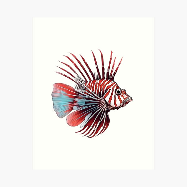 Aperçu de l'œuvre Poisson-lion rouge créée et vendue par CreatureZDesign.