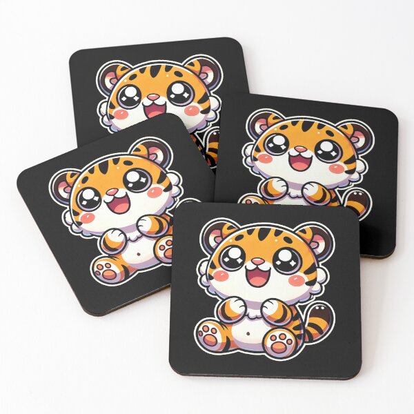 Item preview, Cheerful Kawaii Tiger - Cute Sticker Design designed and sold by DesignDoodleArt.
