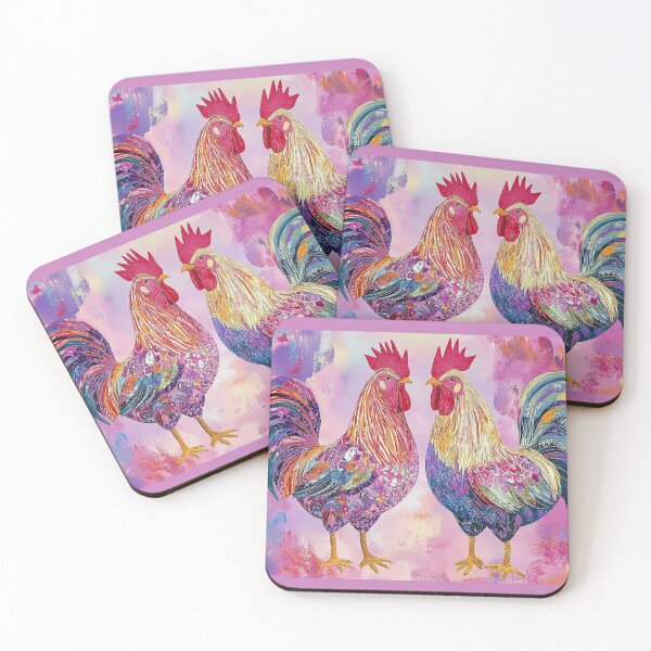 Item preview, gay roosters designed and sold by KrokoShop.