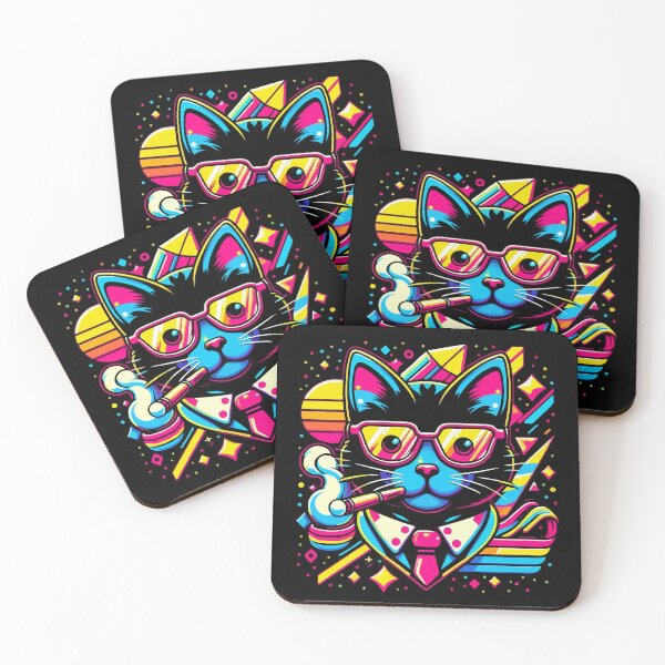 Item preview, elegant neon cat designed and sold by vecturno.