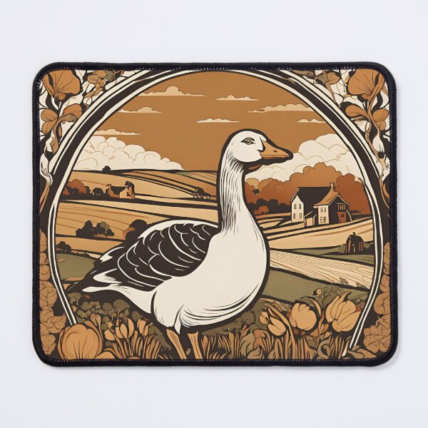 Item preview, Art Nouveau farmhouse goose floral design designed and sold by LumiLemon.