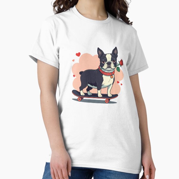Item preview, Boston Terrier Valentine's Day Skateboard designed and sold by klyngiant.