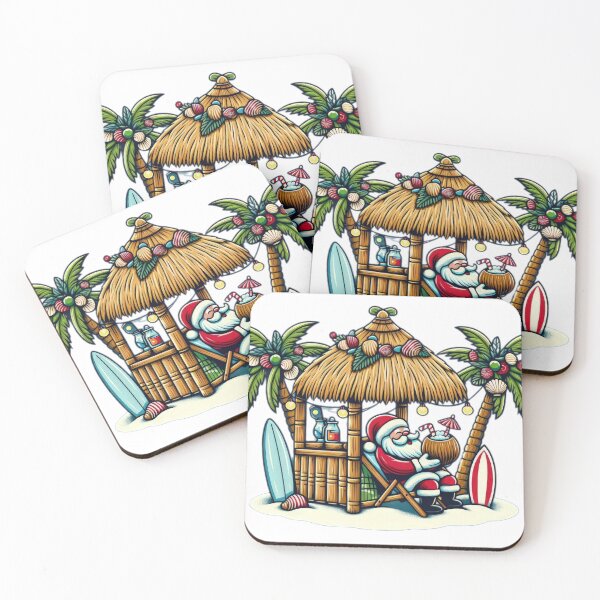 Item preview, Christmas funny Santa Claus surfing at Christmas in Hawaii,Santa Claus,christmas funny,Seasonal Joy,New Year Vibes designed and sold by Expressions-Sel.