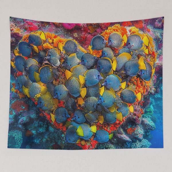 Item preview, Beautiful angelfish school in the shape of a heart designed and sold by dcrc.