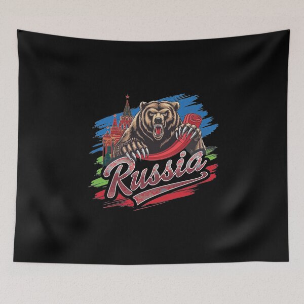 Item preview, Fierce Bear Artwork with Russian Flag and Kremlin designed and sold by love3617.