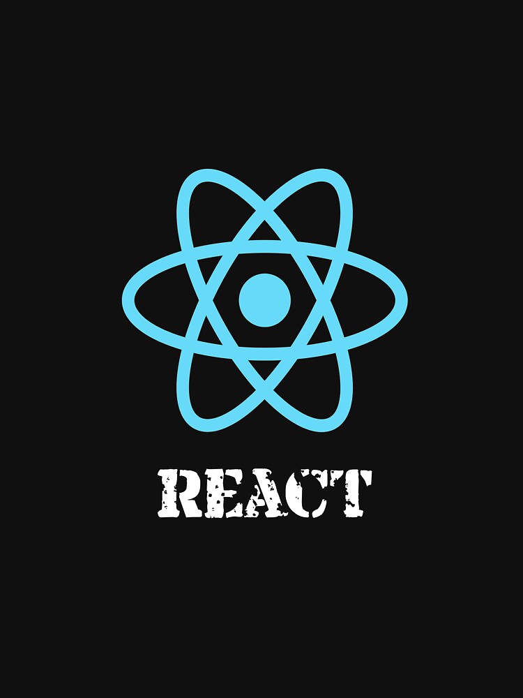 "White Blue React.js Hoodie Logo Text/Word" Lightweight Hoodie for Sale ...