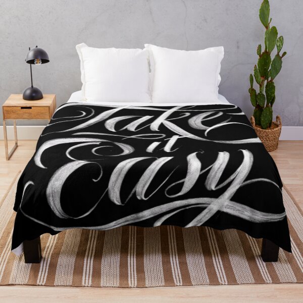 Item preview, Take It Easy - Stunning Calligraphy Design in White designed and sold by WildStroke.