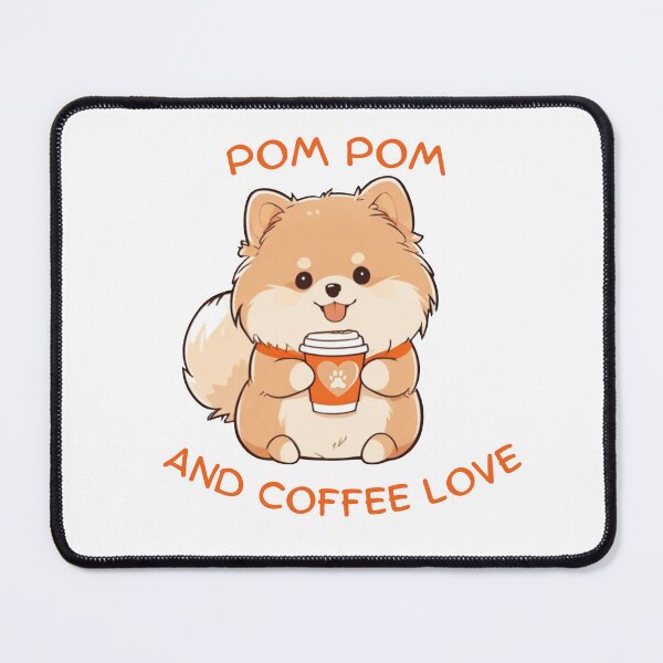 Item preview, Pom, Fluffy Pomeranian Coffee Time Sticker designed and sold by DreamyCatopia.