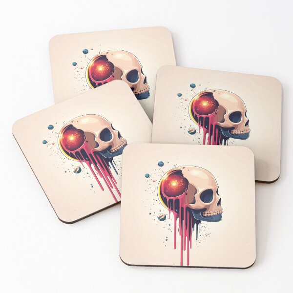 Item preview, Dripping Skull Illustration With Planet Design designed and sold by GoldenTealArts.
