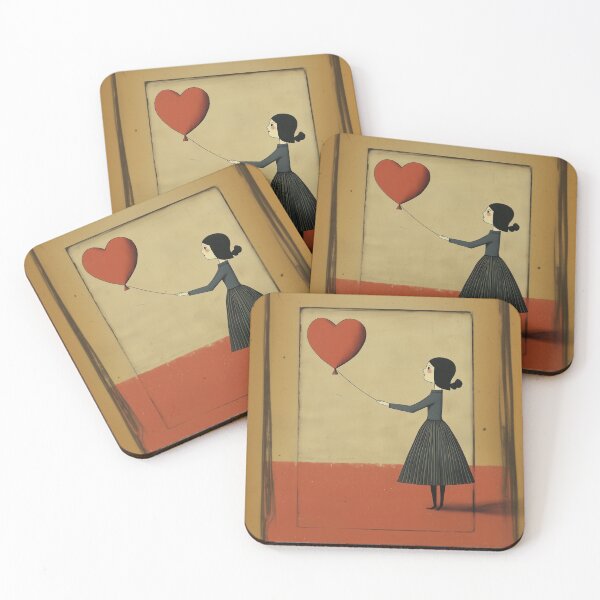 Item preview, Woman Holding Heart Balloon designed and sold by Varmint-Varmit.