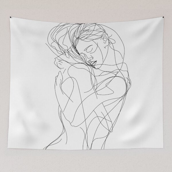 Artikelvorschau, Umarmung - Scribble Art - One Line Art entworfen und verkauft von One-Line-Artist.