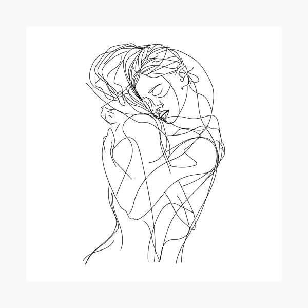 Item preview, Hug - Scribble Art - One Line Art designed and sold by One-Line-Artist.