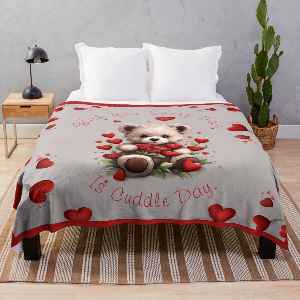 Item preview, Cozy Teddy Bear Love Hearts & Roses Valentines Day designed and sold by ZanyPaintbrush.
