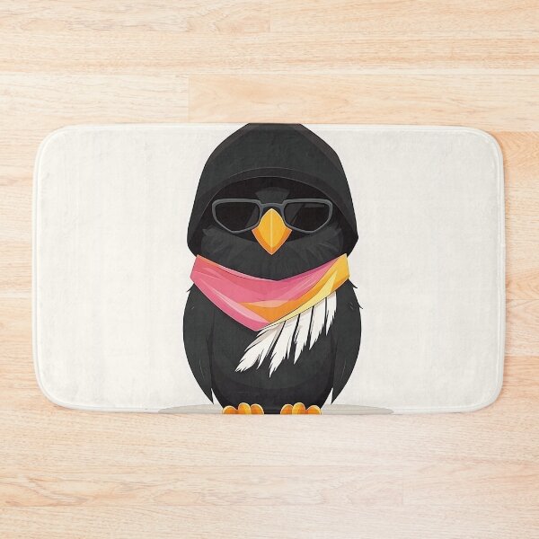 Item preview, Stylish Black Bird in Sunglasses Illustration designed and sold by GoldenTealArts.