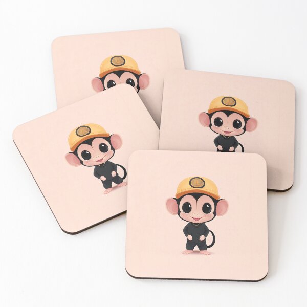 Item preview, Cute Monkey in Yellow Cap Illustration designed and sold by GoldenTealArts.