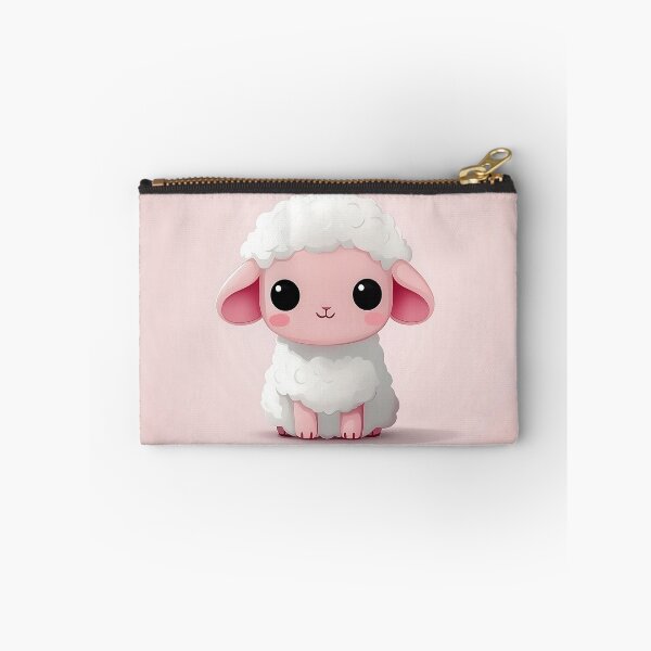 Item preview, Cute Cartoon Sheep Illustration with Pink Background designed and sold by GoldenTealArts.