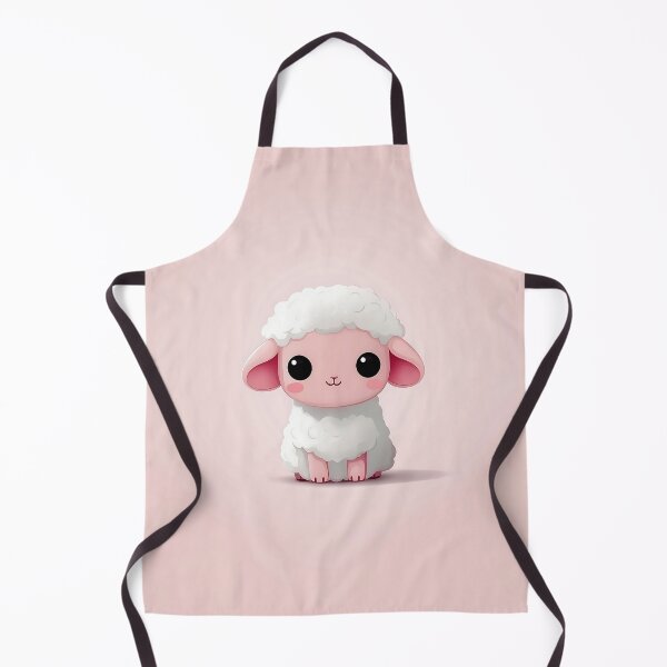 Item preview, Cute Cartoon Sheep Illustration with Pink Background designed and sold by GoldenTealArts.