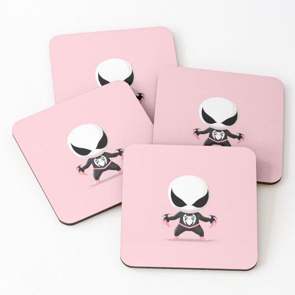 Item preview, Chibi Symbiote Character Illustration on Pink Background designed and sold by GoldenTealArts.