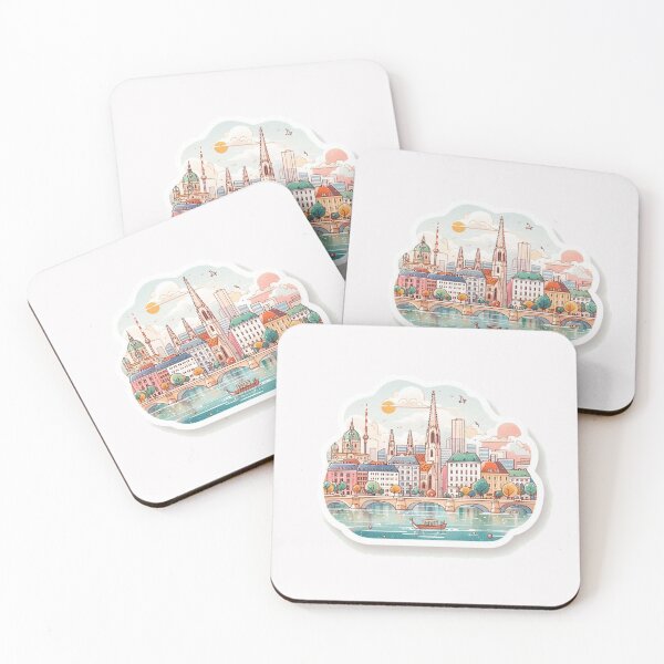 Item preview, Vienna Minimalist Watercolor Sticker | Cute Austria Cityscape Design,  designed and sold by PaintMeWorld.