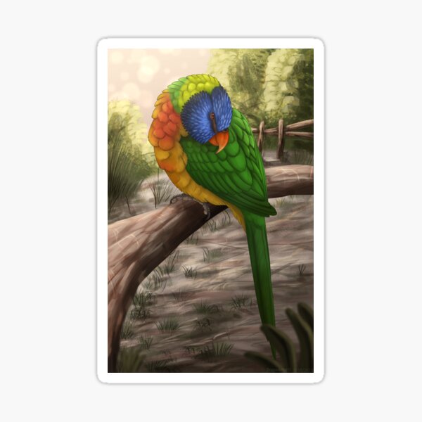 Item preview, Sleepy Lorikeet designed and sold by DragonArtist15.