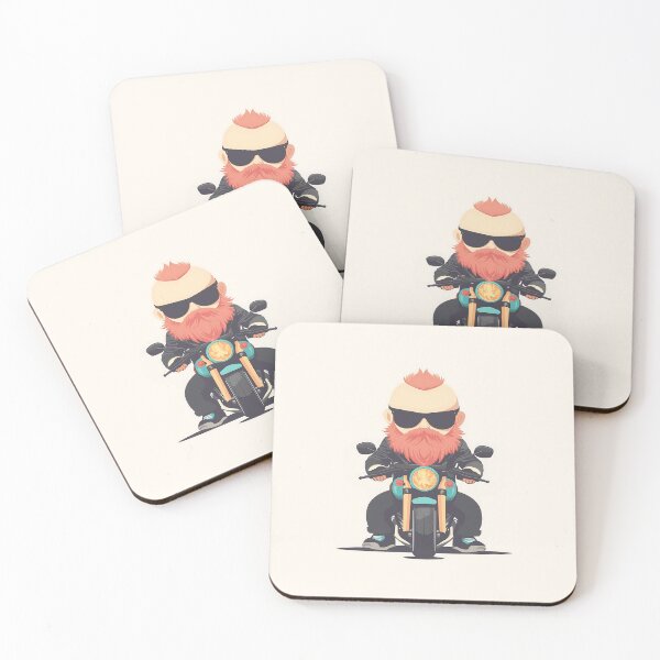 Item preview, Biker Cartoon with Red Beard and Sunglasses designed and sold by GoldenTealArts.