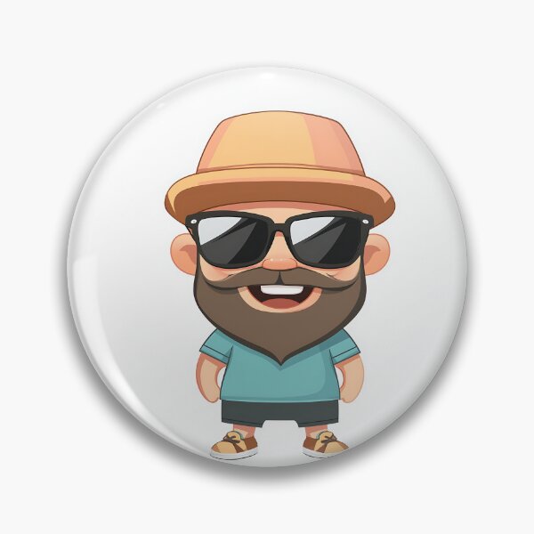 Item preview, Cartoon Man in Summer Outfit with Sunglasses designed and sold by GoldenTealArts.
