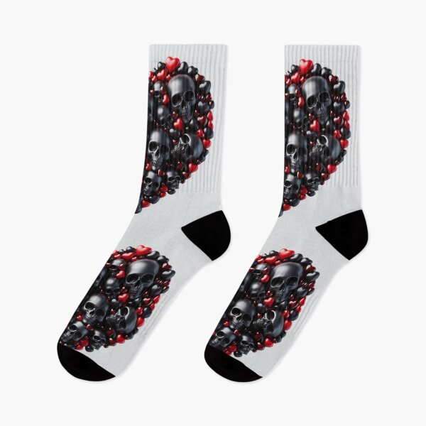 Item preview, Ebony color Skulls, Hearts, Pale Background, Big pattern designed and sold by GaborSkeleton.