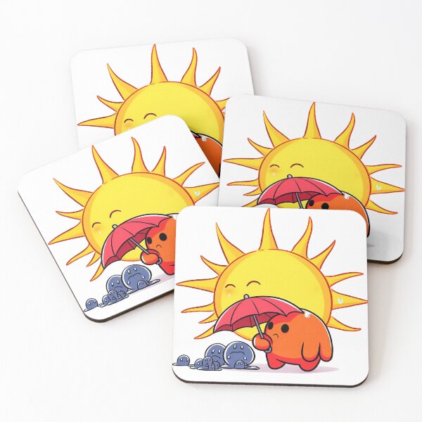 Item preview, Cartoon Sun and Umbrella Hero Protecting Melting Friends designed and sold by DriftLens.