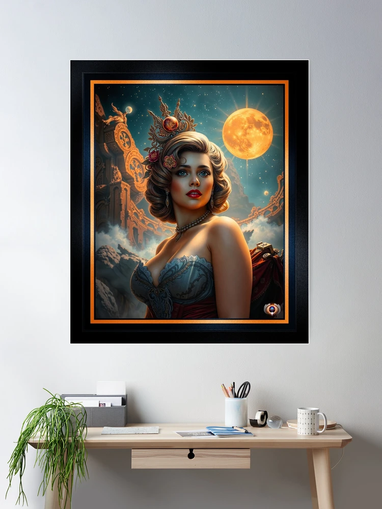 Elóise Alvarina Del Luna, Beneath The Moonlit Skies Of A Forgotten Empire AI Concept Art by Xzendor7 | A Beauty Amidst Ancient Ruins 2 Elóise Alvarina Del Luna, Beneath The Moonlit Skies Of A Forgotten Empire Stunning AI Concept Art by Xzendor7 Room Decor Poster Art Print