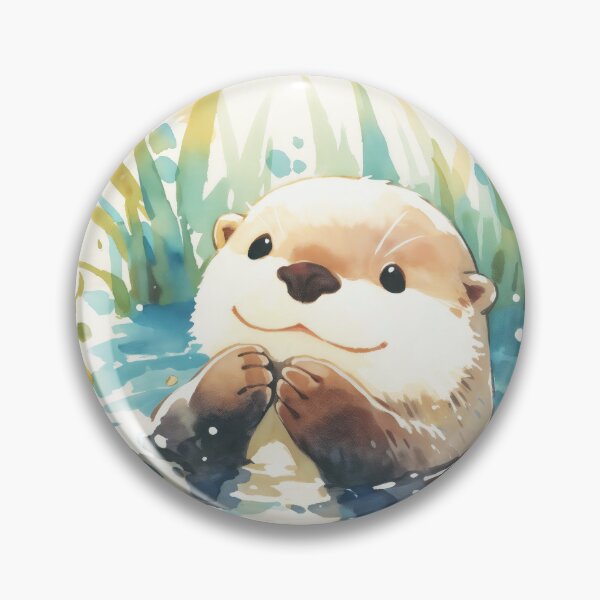 Item preview, Cheerful Otter Among Lily Pads designed and sold by AshiraCreations.